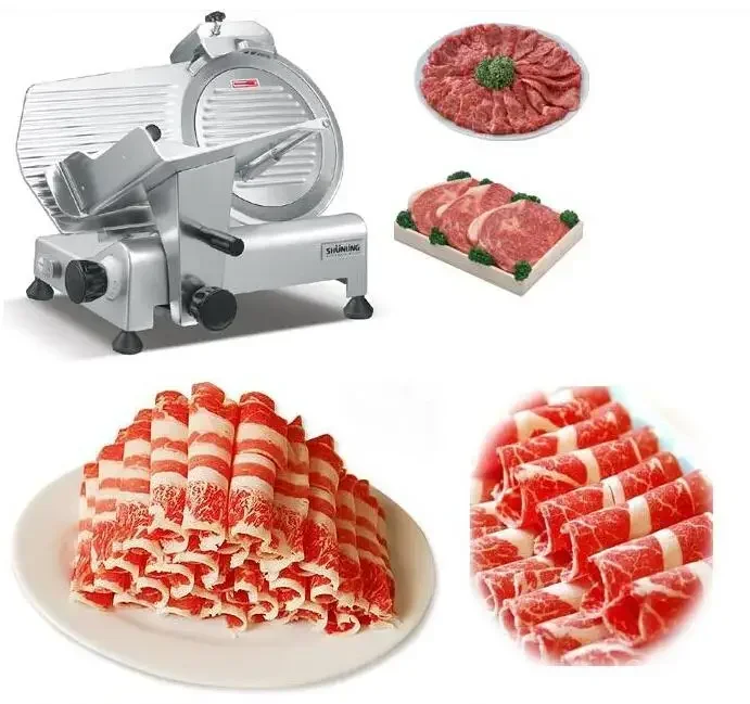 10 Inch Large Commercial Semi-automatic Meat Slicer 110V/220V Frozen Lamb Beef Meat Slicing Machine Grinder 4