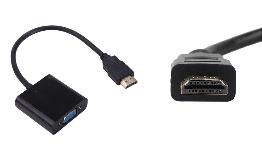 Digital To Analog Converter Adapter HD 1080P HDMI To VGA Cable For PC Laptop