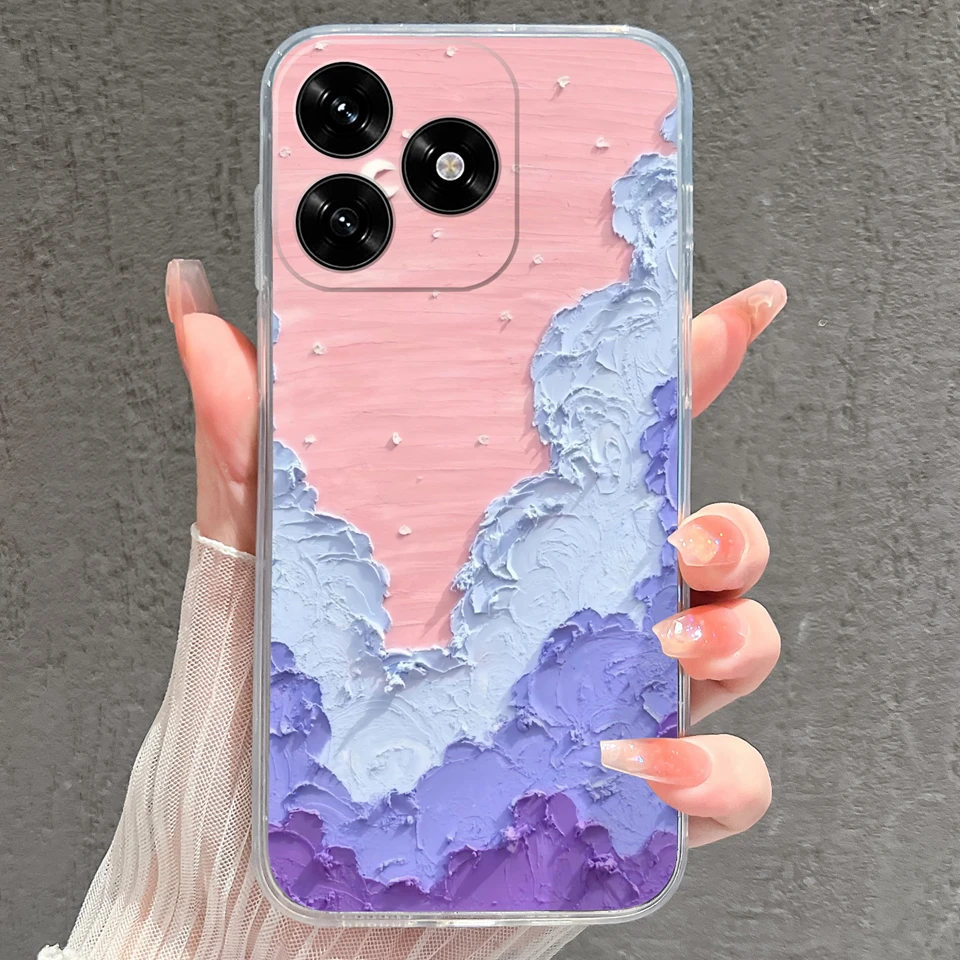 Sunset Rabbit Cat Luxury Anti-Slip Transparent Phone Case