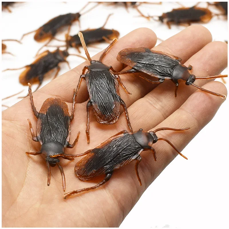 Prank Toys Special Lifelike Model Simulation Fake Rubber Cock Cockroach Roach Bug Roaches Toy Prank Funny Trick Joke April Fools
