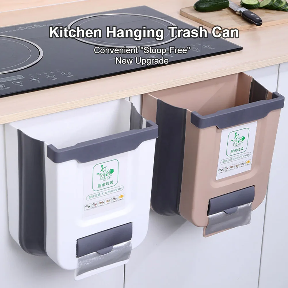 Collapsible Trash Can Countertop Trash Can With Bag Holder 10l Folding  Small Garbage Can With Trash Bag Container For Cabinet - AliExpress