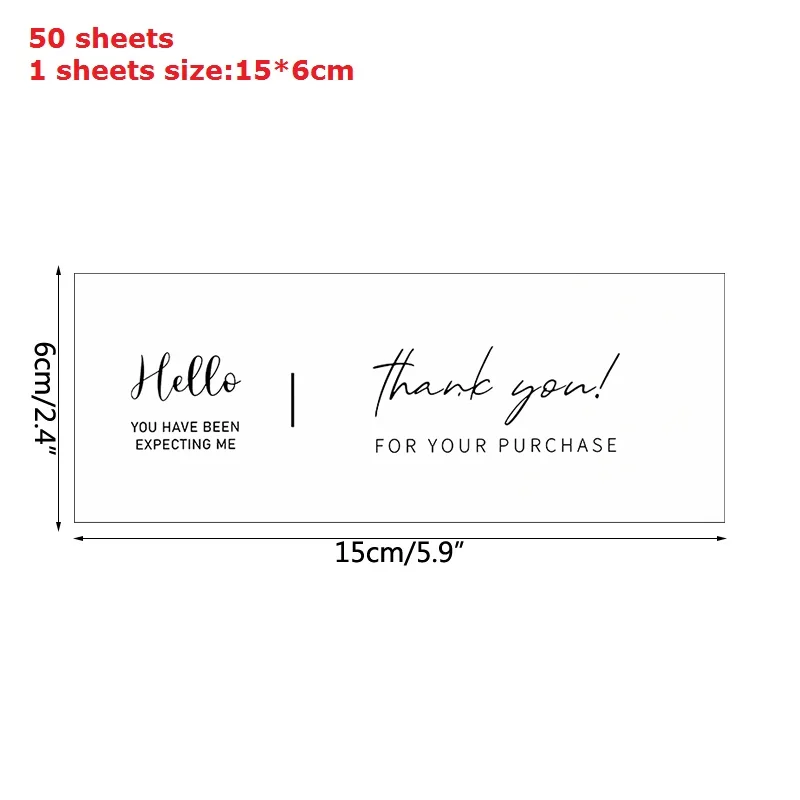 50sheets White Paper Stickers Thank You for Your Purchase Labels Gift Bags Boxes Sealing Sticker Small Business Package Supplies 