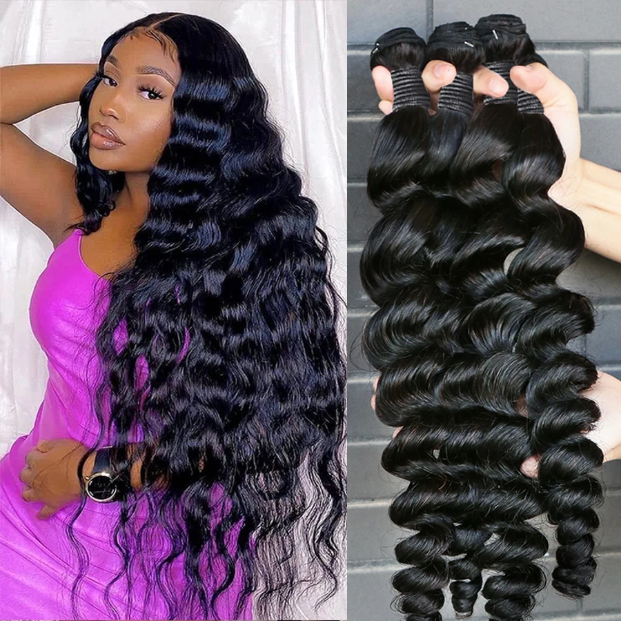 Sb8d78ad00d6446d89f5fe87e9aa119d8m Peruvian Hair Weave Bundles Human Hair Bundles 28, 30 Inch Remy Raw Virgin Extensions 1, 3, 4 Bundles Weft Mallzona