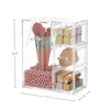 Clear Makeup Brush Organizer, Storage Rack with Drawers, Storage Box with Lid and Pearls for Storing Makeup Tools and Jewelry 5