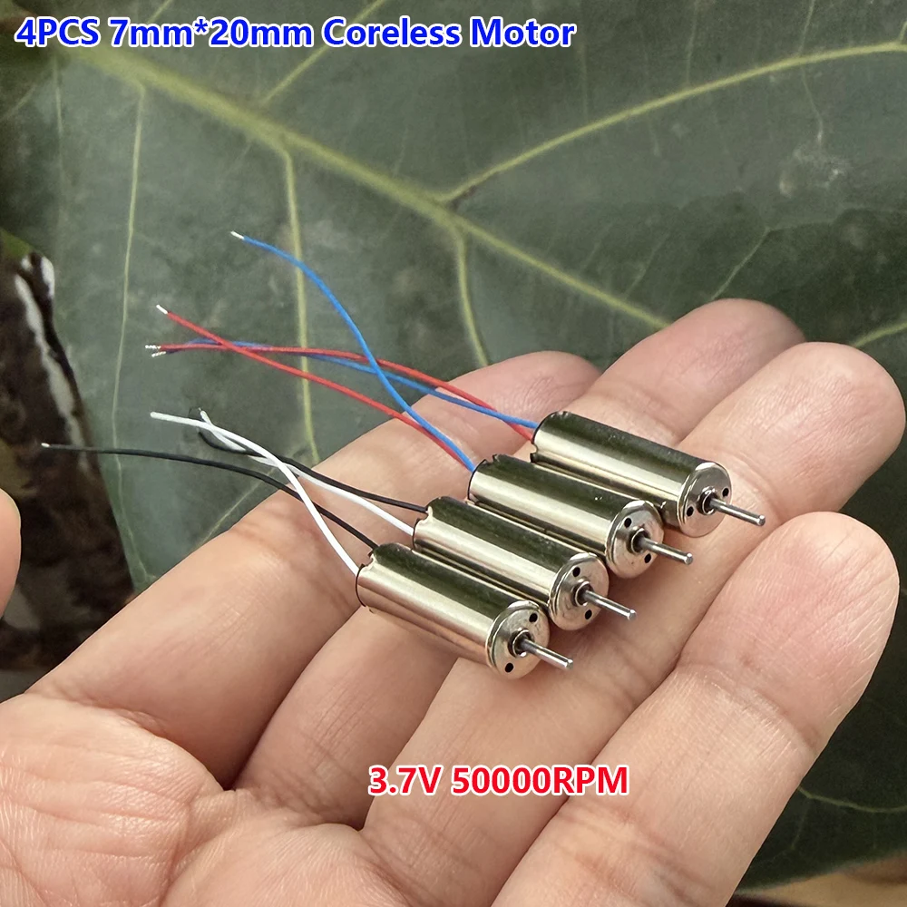 Sada 4 mikro motorů 720 7x20mm CCW CW 3,7V 50000 ot./min pro RC drony