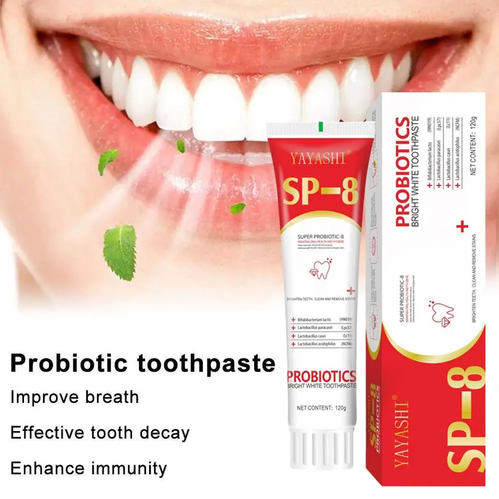 SP-8 Whitening Toothpaste Probiotic Tooth Cleaner Removal Plaque Stain Reduce Yellow Oral Clean Dental Whitening