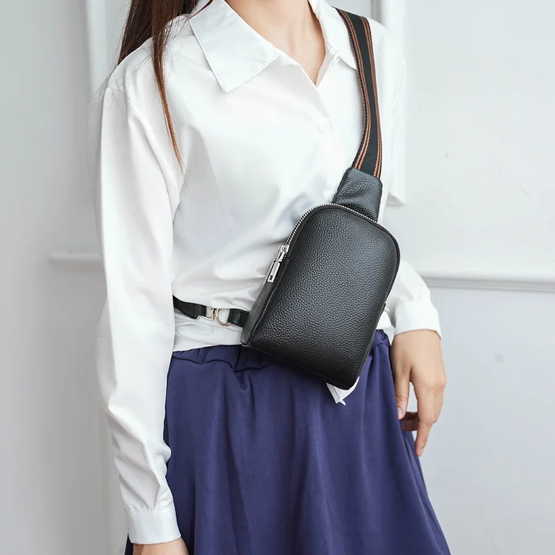 

Leather Crossbody Bag Small Chest Bag Fashion Women's Bag Fashion Cowhide Crossbody Bag