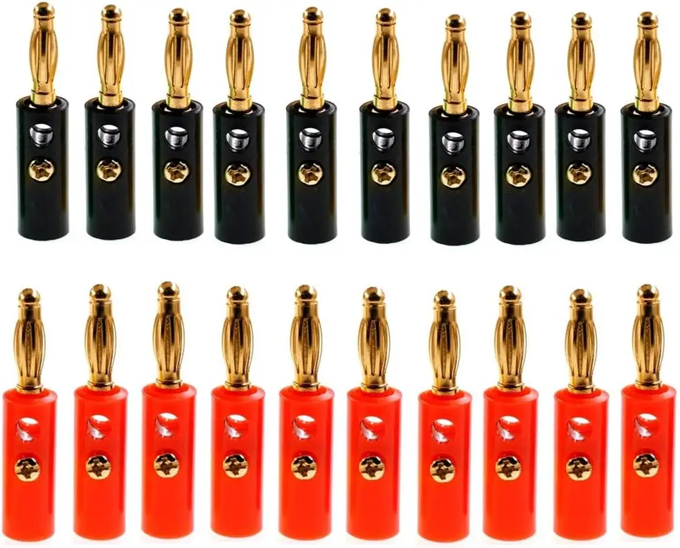 

20Pcs Banana Speaker Wire Cable Screw Plugs Connectors 4mm