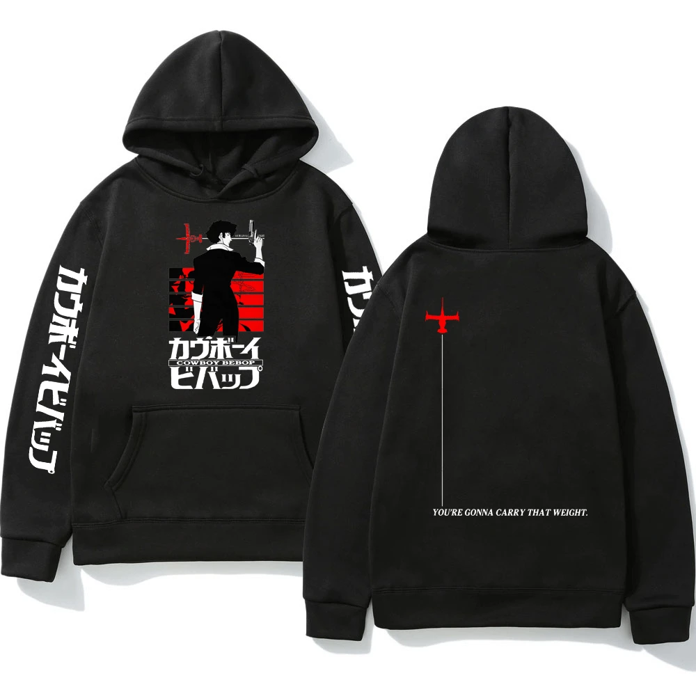 

Japan Anime Cowboy Bebop Hoodie Graphic Logo Double-sided Print Sweatshirt Manga Spike Spiegel Cotton Fleece Hooded Pullover Men
