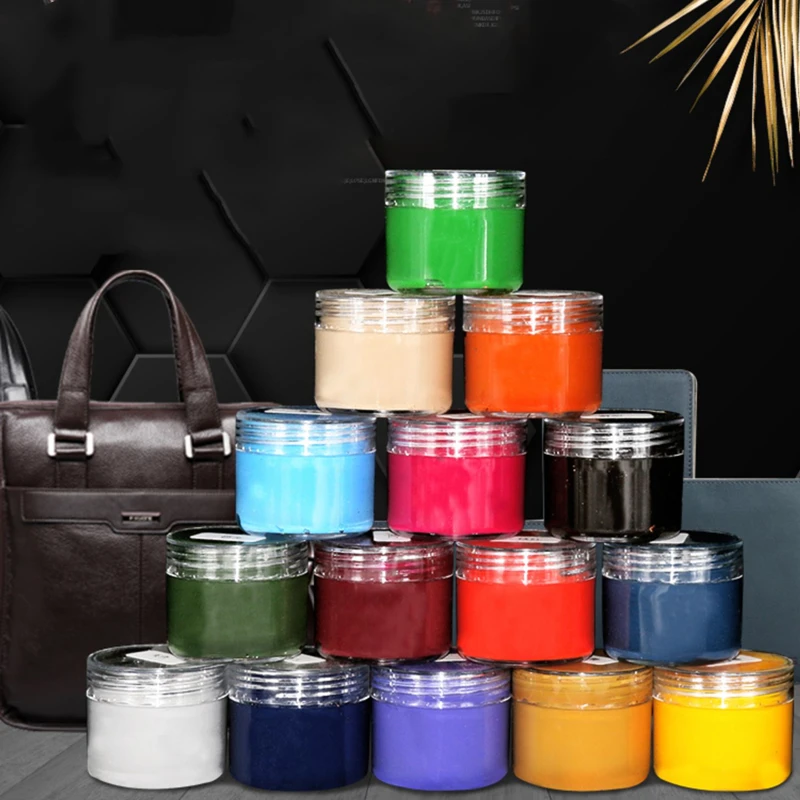 32Color 30ml Leather Dye Paint Oily DIY Professional Paint Craft Leather Bag Sofa Shoes Repair Complementary Color Paste