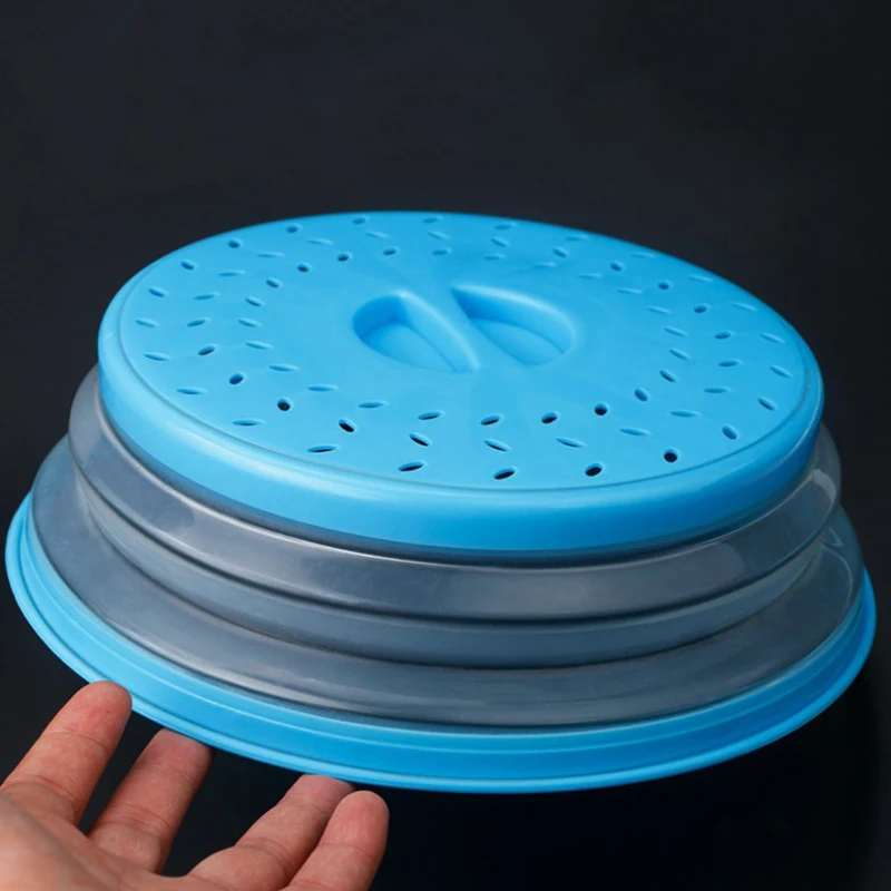 

Microwave Splatter Cover Heating Folding Cover Silicone Fresh-keeping Cover Oil-proof Splash-proof Cover With Hook Cooking Lids