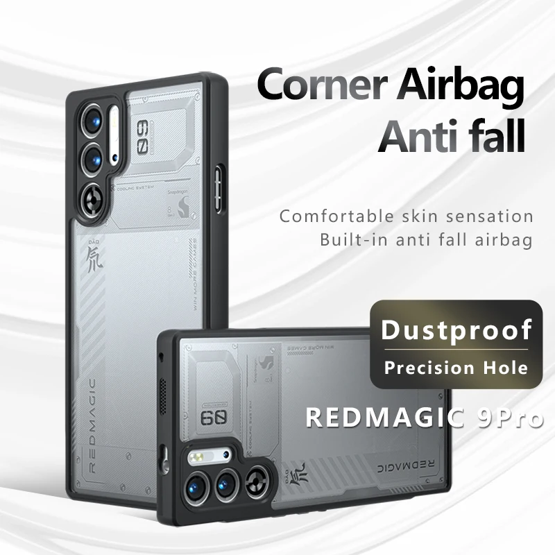 Redmagic9S Pro Plus 9 Pro + 용 케이스, 충격 방지 무광 피부 촉감 투명 PC TPU 투명 커버, Red Magic 9S Pro Plus 9 Pro + 용