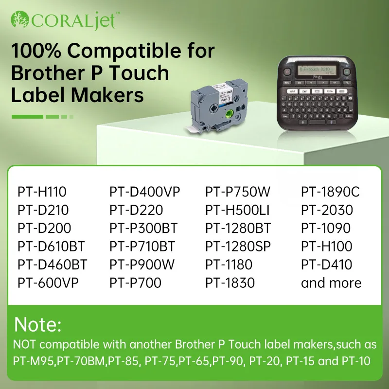 TZE-231 Brother 호환 라벨 테이프, TZe 231 TZ 231, P-Touch Maker PT-D210VP PT-H110 GL-H105 PT-H100,Black On Clear, 12mm