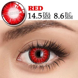 Bio - Essence Halloween Cosplay Colored Contacts - Anime - Inspired Eye Accessories (Red)