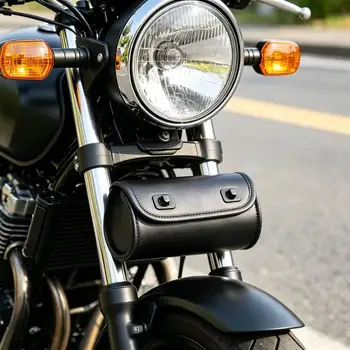 Borsa Porta Attrezzi Universale per Moto Harley Chopper Bobber, Borsa da Sella per Forcella Anteriore e Manubrio