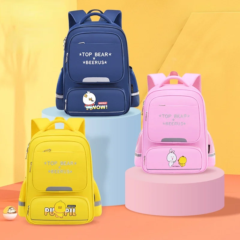 Grade 1-6 Children Cartoon Rabbit Backpacks New Cute Animal Girls Boys Students Large Capacity School Bags Fashion Breathable
