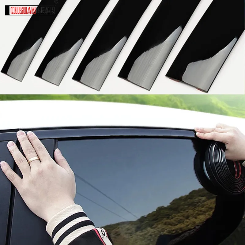 

Car Chrome Decorative Strips Auto Door Protector Anti-Collision Strip Bright Black Styling Decoration Car Chrome Moulding Trim