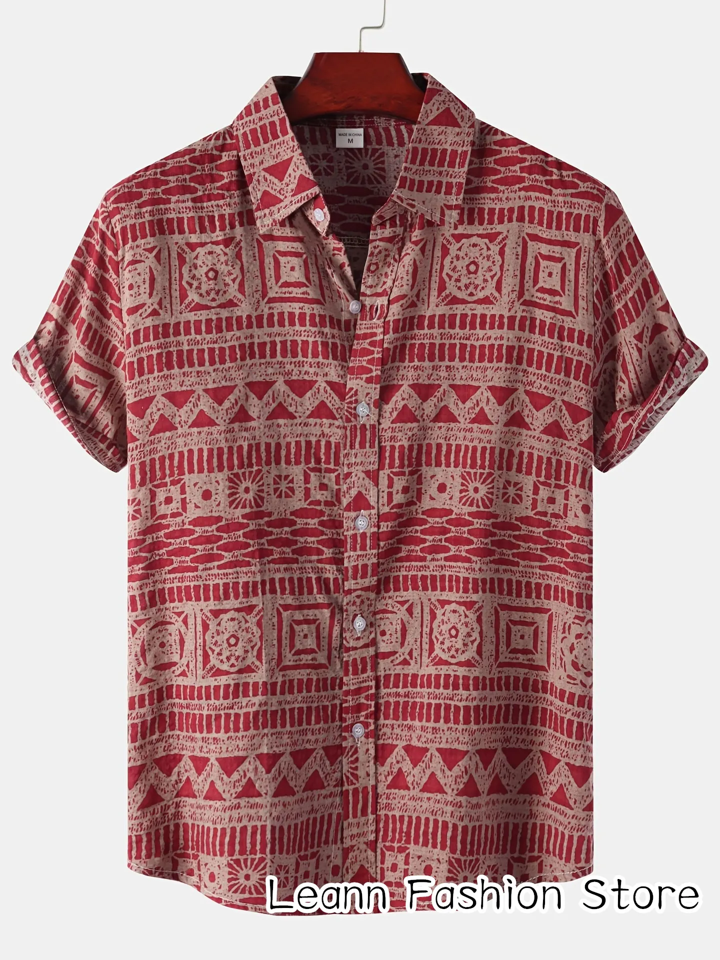 New Summer Men Fashion Hawaiian Vacation Shirt Male Vintage Beach Shirt Button Short Sleeve Clothing Casual Daily Streetwear