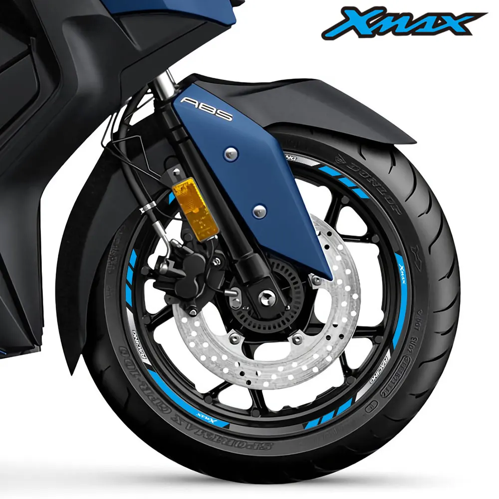 Motorcycle Accessories Stickers Wheels Hub Reflective Stripe Tape Rim Decals For YAMAHA XMAX300 XMAX250 Xmax125 XMax 300 250 125 motorcycle stickers badge 3d xmax logo decal raised tank wheel applique emblem for yamaha x max 125 250 300 400 xmax125 xmax300