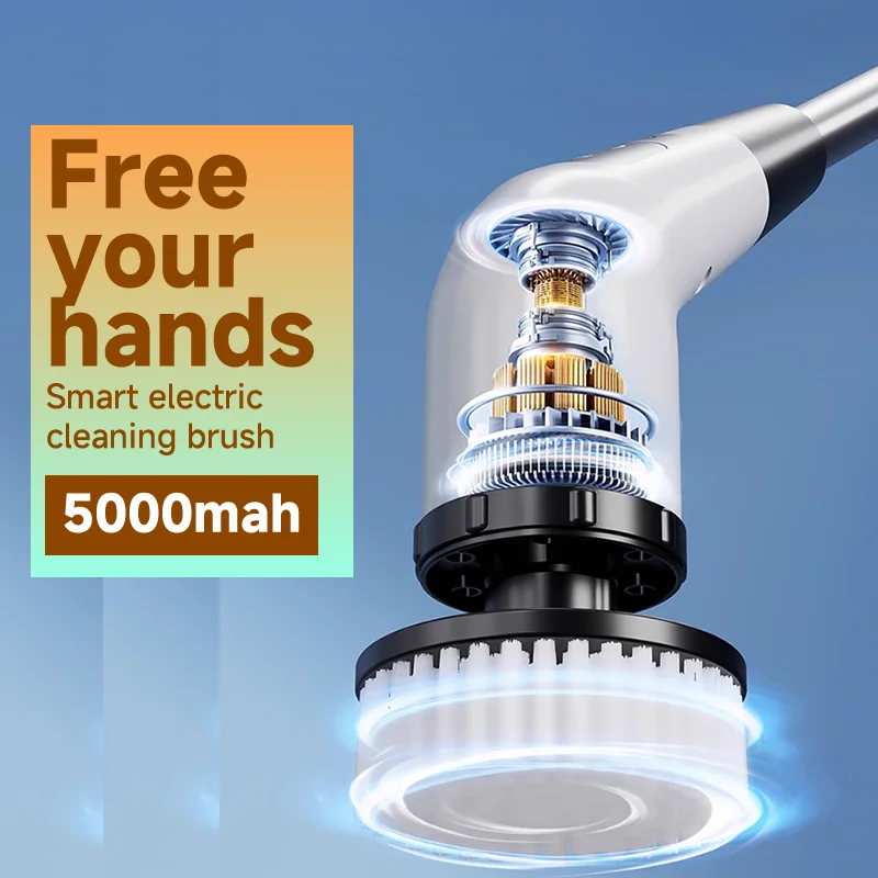 Cordless Spin Scrubber Household Kitchen Gadgets Hair Brushes Bathroom Broom Toilet Mops Electric Multipurpose Cleaning Brush