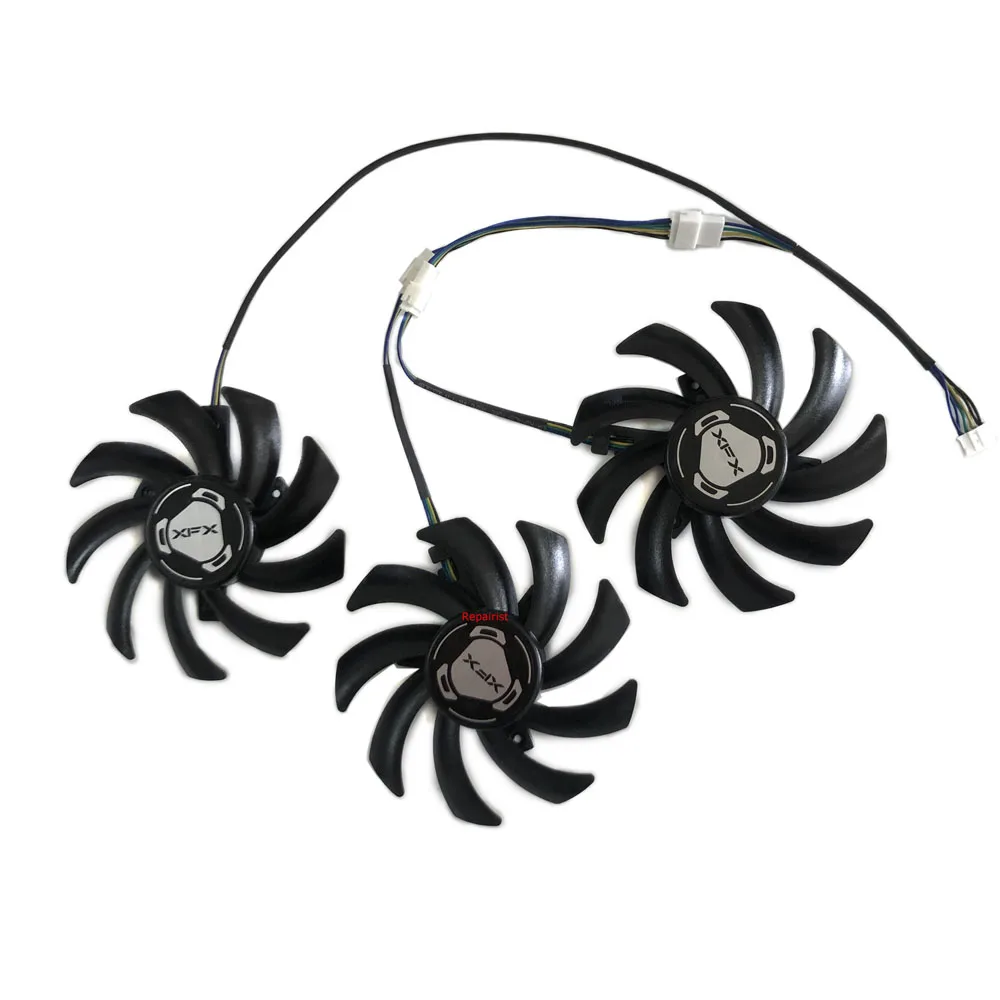 Lot De 3 Ventilateurs GPU XFX RX 6700XT - 12V DC 85mm 4 Broches - Refroidissement PC
