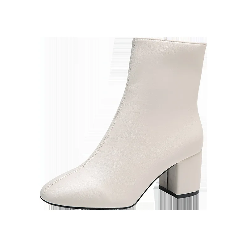 2023 Luxury Brand Designer Split Toe Ankle Boots New Fashion Chunky Round High Heels Women Boots Winter Shoes Short Boots