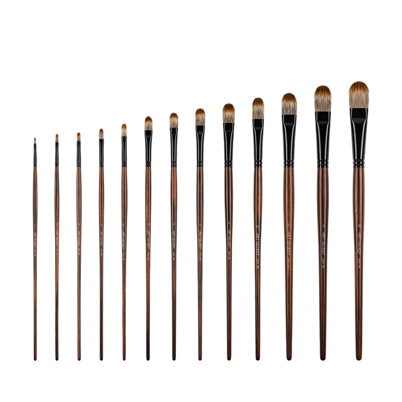 Artsecret 2089 Round Filbert Series Watercolor& Acrylic Drawing Brush  Squirrel Synthetic Mixed Hair Oak Wooden Handle - Paint Brushes - AliExpress