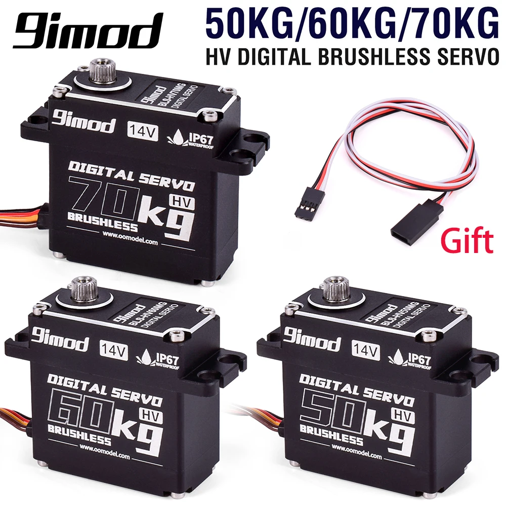 9imod Brushless Servo 70KG 60KG 50KG Waterproof RC Servo Motors Metal Gear  14V For 1/8 1/10 RC Crawler Car Robot Traxxas Scx10