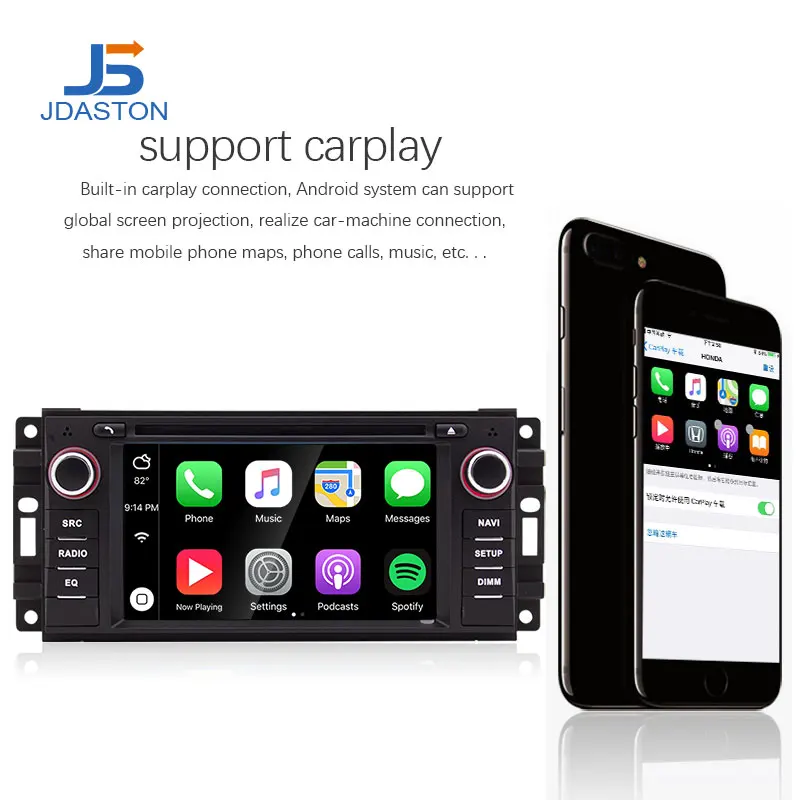 Фото JDASTON Android 13 Автомобильный мультимедийный плеер для Dodge Chrysler Sebring Jeep Compass Commander Grand Cherokee Wrangler GPS радио №2