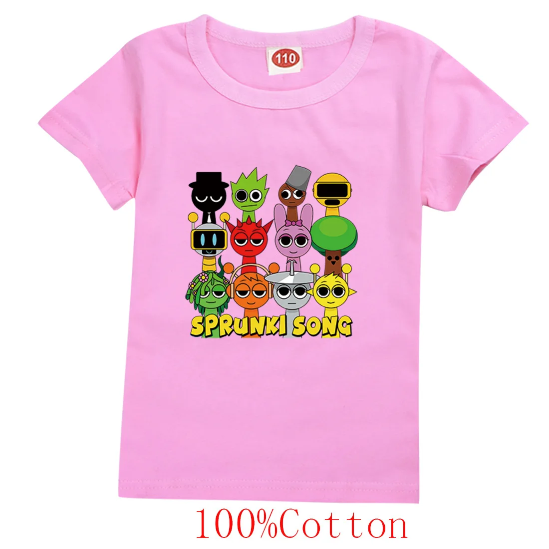 Sprunki Cartoon T Shirt Kids Game Incredibox T-shirt Toddler Girls Short Sleeve Tops Boys Cartoon Clothes Children's Clothing 4