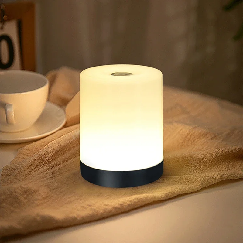 터치 무단 조도 조절 LED 테이블 램프, USB 휴대용 침대 옆 램프, 침실 장식, 잠자는 밤 조명, 아이 선물