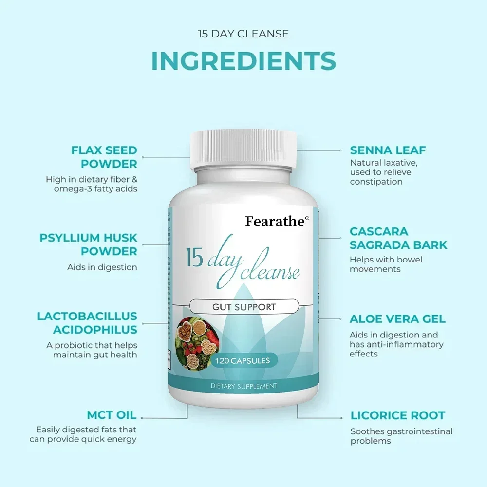 15 Day Cleanse gut cleanse detox Gut & Colon Support Advanced Gut Cleanse Detox Colon Cleanse Digestion Constipation for Women and Men