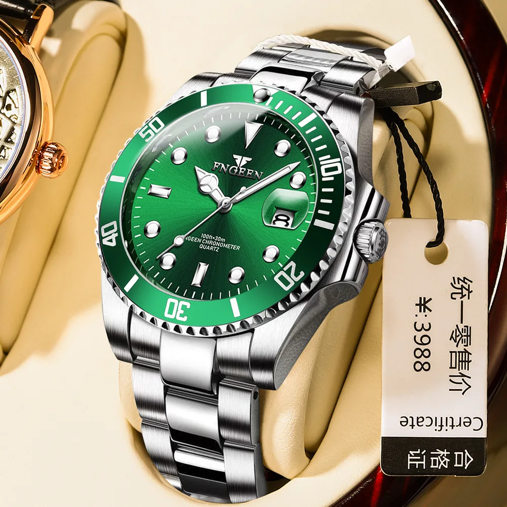 

2023 Diver Watch Men Top Brand Luxury Stainless Steel Waterproof Luminous Fashion Sports Quartz Wristwatches Male Business Clock