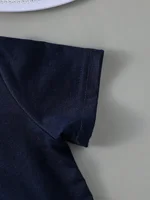 Ensemble de vêtements pour bébé garçon, 2 pièces, T-shirt blanc à manches courtes et Short, tenue décontractée quotidienne d'été pour tout-petits 3