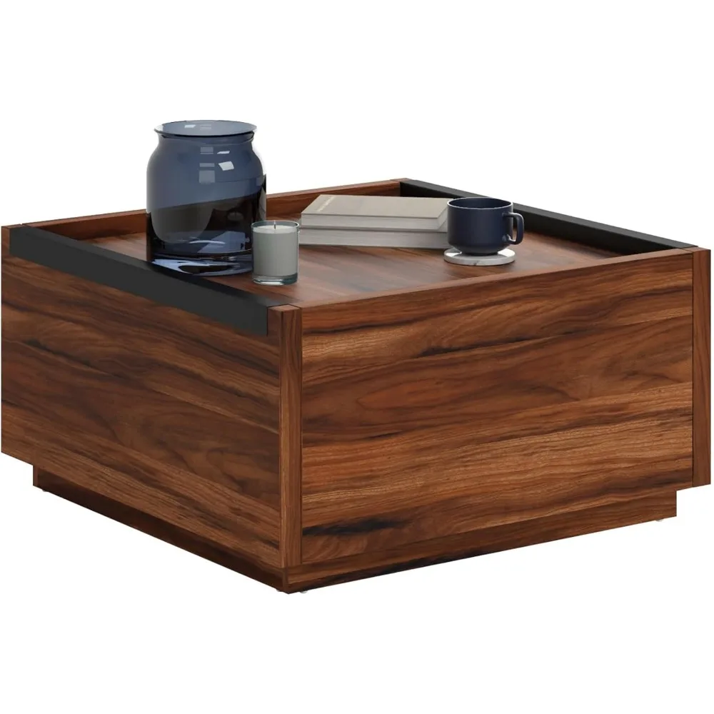 Coffee Table, L: 31.02" x W: 30.95" x H: 16.06", Blaze Acacia Finish 6