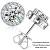 925 Sterling Silver 0.1-4 Carat Moissanite Round Earrings Engagement Wedding Daily Party Travel Jewelry Christmas Gift For Women 4