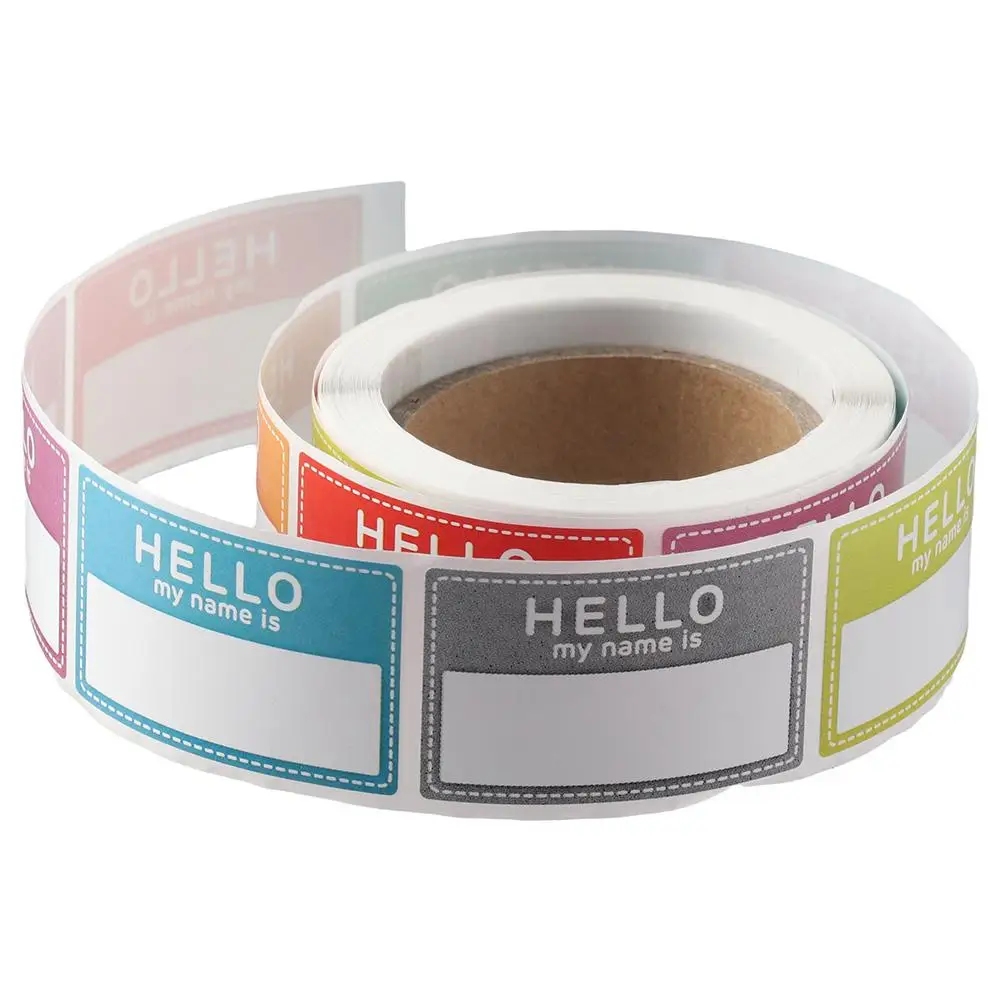 

Self-Adhesive Name Tag Rectangle 200 Pcs Hello My Name is Name Labels Blank 8 Colors Name Stickers Party