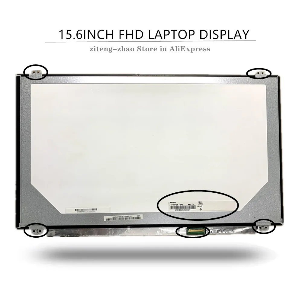 Tela de Exibição do Portátil Lcd Magro 15.6 Fhd 1080p Hb156fh1401 Ajuste N156hga-eab N156hge-eab B156htn03.7 Nt156fhm-n31 B156htn03.8 - Imagem 5