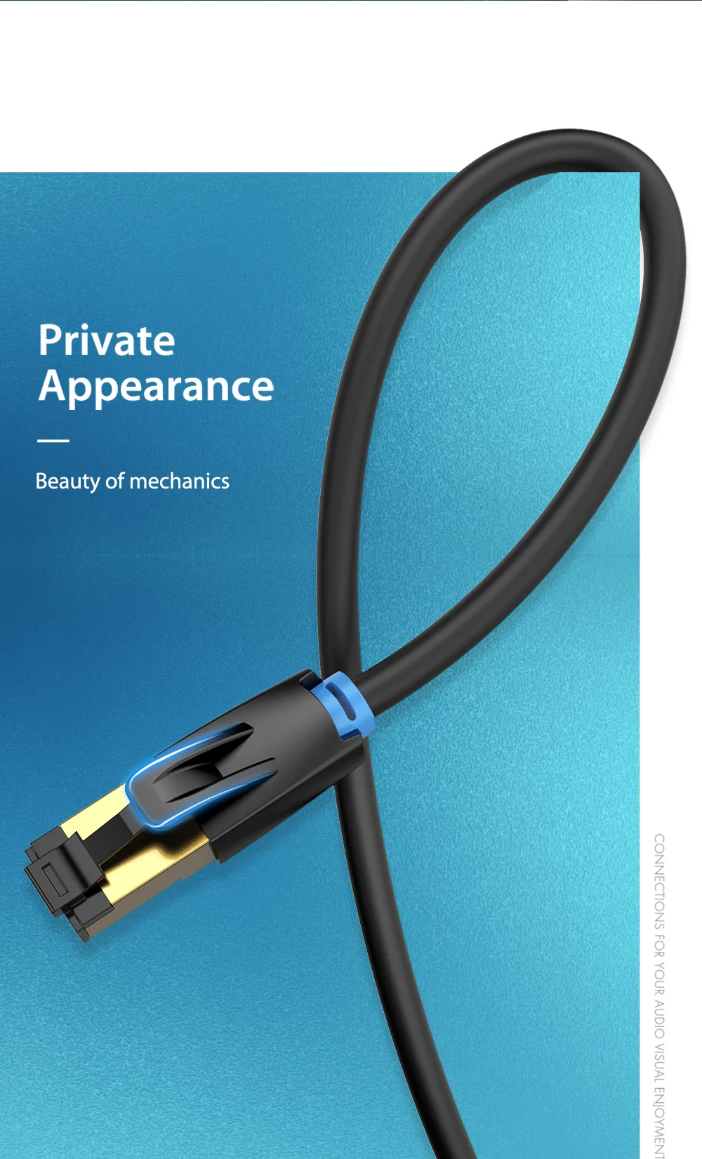 CAT8 Ethernet Cable 40Gbps 2000MHz high speed CAT 8 Networking Internet Lan Cord