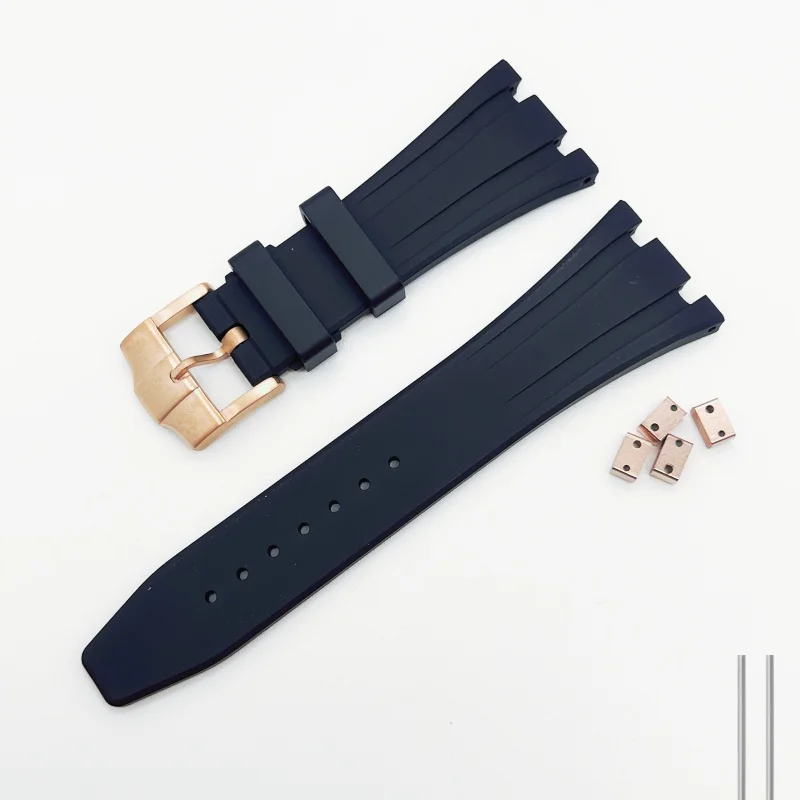Blue Rubber Silicone Watch Band - Premium Strap Bracelet Accessories, No Logo