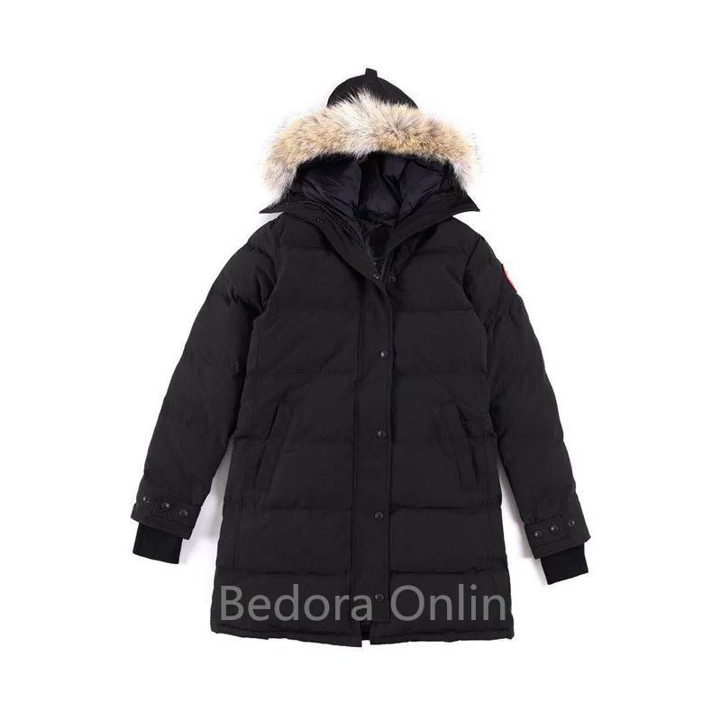 Abrigo de piel auténtica de Coyote para mujer, Parka canadiense CG, chaquetas de de ganso, abrigo prueba de prendas de vestir exteriores de calidad climática extrema _ - AliExpress