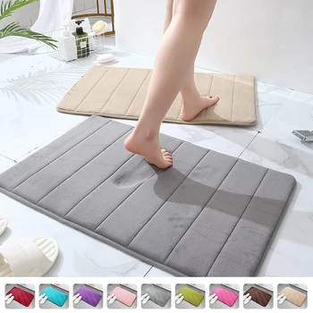 Coral Fleece Carpet Household Memory Foam Non-Slip Bathroom Kitchen Mat Thickened Absorbent Floor Mat Door Mat Rug Home Decor 1
