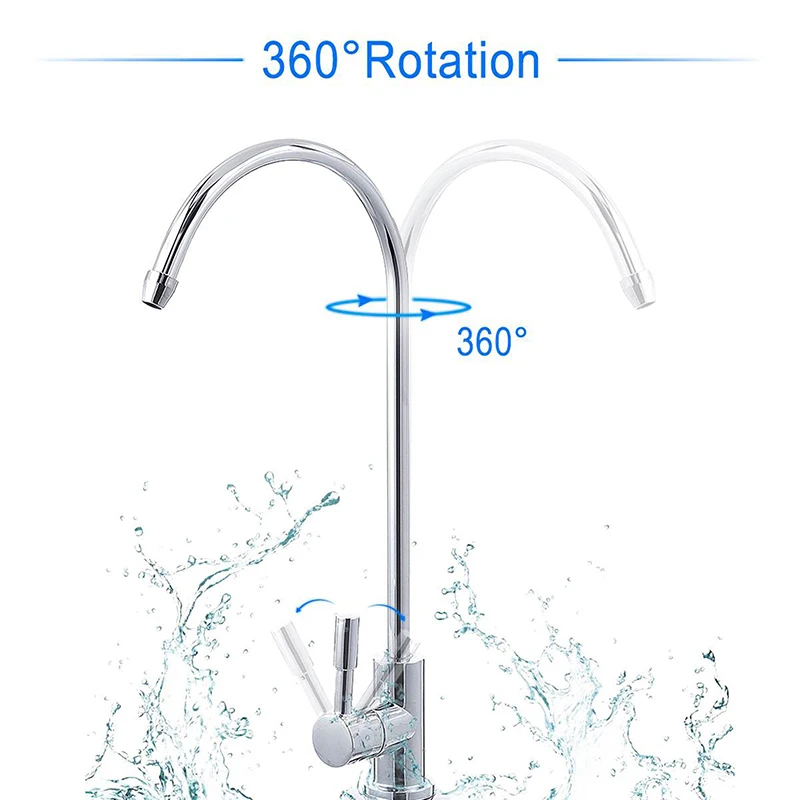 Direct Drinking Faucet Stainless Steel Kitchen Water Faucet 1/4 Inch Connect Hose Reverse Osmosis Filters Kitchen Water Purifier