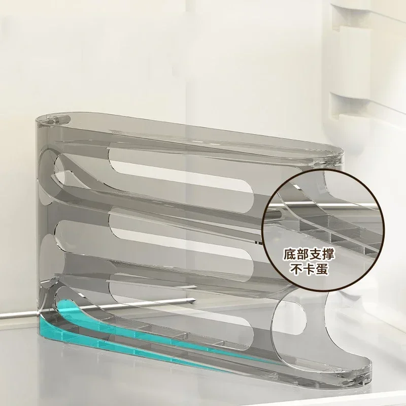 4-layer Transparent Slide Egg Storage Box Ladder Egg Box Storage Refrigerator Side Door Large Capacity Automatic Egg Roller 5