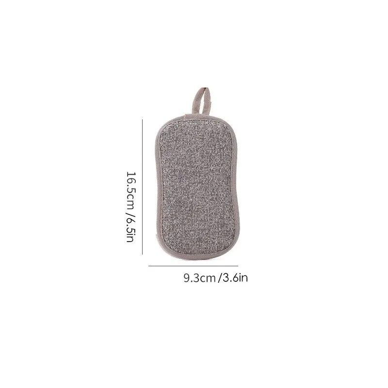 5Pcs Super Absorbent Microfiber Double Sided Scrub Sponge for Dishwashing Kitchen Bathroom Clean Cloth Eraser 6