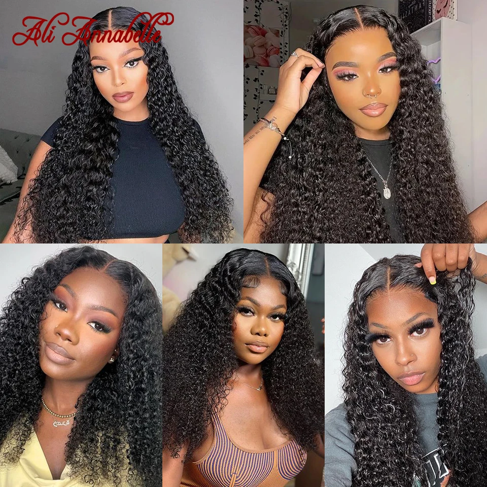 Glueless Wigs Human Hair Pre Bleached Knots 6x4 Pre Cut Lace Natural Hairline Curly Hair Glueless Wig Ready to Wear And Go Wig