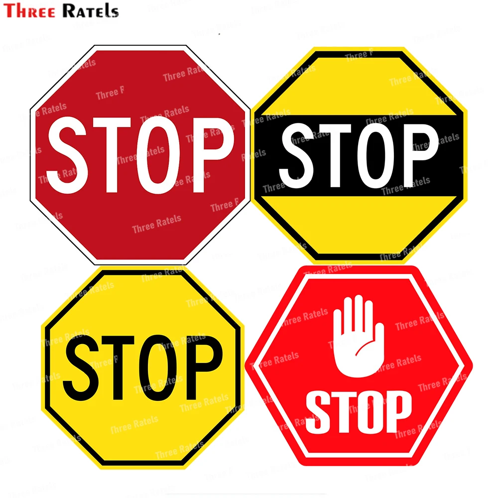 Three Ratels I497 Stop Sign Wall Decal Sticker Large Wall Decoration Decor Sticker Window Locker Door Waterproof Sunscreen Vinyl
