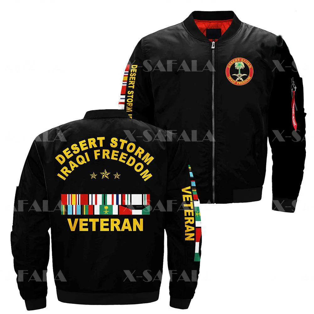 VIETNAM ERA VETERAN OF AMERICA  Mens Unisex 3D Bomber Print Zipper Flight Jacket Casual Harajuku Women Streetwear Thick Coats