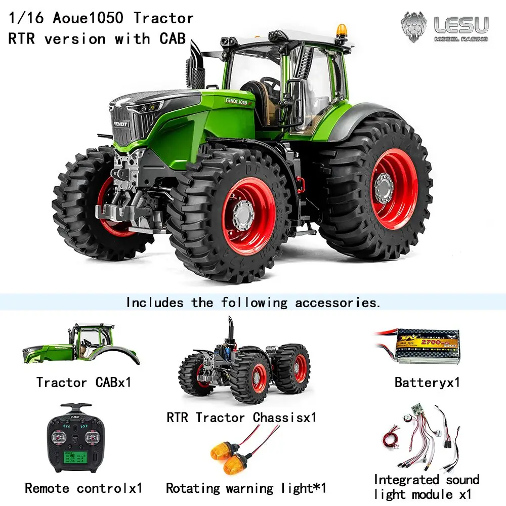 In Stock LESU 1050 RC 1/16 Tractor Truck 4X4 RTR Metal Assembled Chassis Painted Model with Cabin Light Sound Set RC Car Model 2