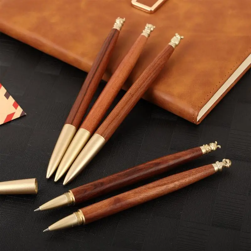 조디악 나무 재질 접이식 롤러볼 펜, 부드러운 필기감, 시그니처, 임원용, 비즈니스, 볼펜, 빈티지, 선물용 펜